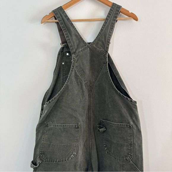 Carhartt Cotton Duck Bib Overalls Mens 38x32 Double Knee Moss Green R06 VTG - Picture 4 of 11